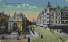 Stettin, Brunnen mit Café zum Paradeplatz