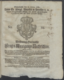 Wochentlich-Stettinische Frag- und Anzeigungs-Nachrichten. 1768 No. 24 + Anhang