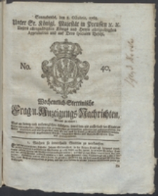 Wochentlich-Stettinische Frag- und Anzeigungs-Nachrichten. 1768 No. 40 + Anhang