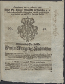 Wochentlich-Stettinische Frag- und Anzeigungs-Nachrichten. 1768 No. 42 + Anhang