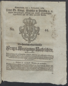 Wochentlich-Stettinische Frag- und Anzeigungs-Nachrichten. 1768 No. 44 + Anhang