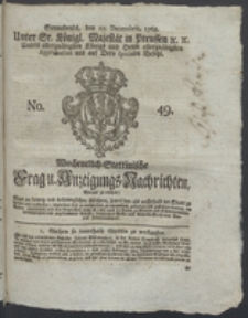 Wochentlich-Stettinische Frag- und Anzeigungs-Nachrichten. 1768 No. 49 + Anhang