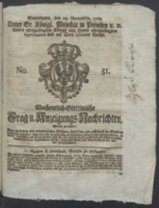 Wochentlich-Stettinische Frag- und Anzeigungs-Nachrichten. 1768 No. 51 + Anhang