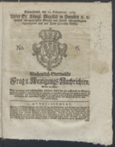 Wochentlich-Stettinische Frag- und Anzeigungs-Nachrichten. 1769 No. 6 + Anhang