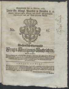 Wochentlich-Stettinische Frag- und Anzeigungs-Nachrichten. 1769 No. 11 + Anhang