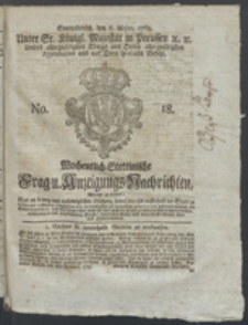 Wochentlich-Stettinische Frag- und Anzeigungs-Nachrichten. 1769 No. 18 + Anhang