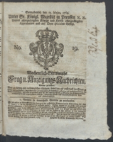 Wochentlich-Stettinische Frag- und Anzeigungs-Nachrichten. 1769 No. 19 + Anhang