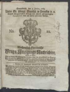 Wochentlich-Stettinische Frag- und Anzeigungs-Nachrichten. 1769 No. 22 + Anhang