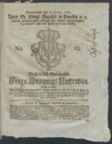 Wochentlich-Stettinische Frag- und Anzeigungs-Nachrichten. 1769 No. 23 + Anhang