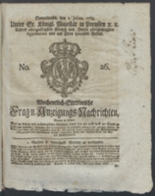 Wochentlich-Stettinische Frag- und Anzeigungs-Nachrichten. 1769 No. 26 + Anhang