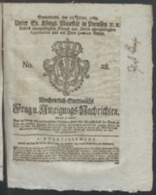 Wochentlich-Stettinische Frag- und Anzeigungs-Nachrichten. 1769 No. 28 + Anhang