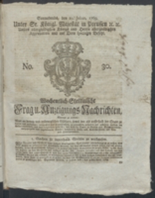 Wochentlich-Stettinische Frag- und Anzeigungs-Nachrichten. 1769 No. 30 + Anhang