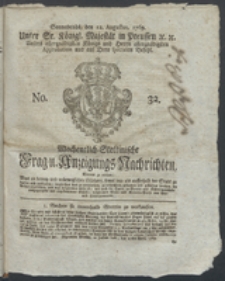 Wochentlich-Stettinische Frag- und Anzeigungs-Nachrichten. 1769 No. 32 + Anhang