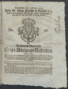 Wochentlich-Stettinische Frag- und Anzeigungs-Nachrichten. 1769 No. 40 + Anhang