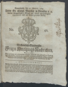 Wochentlich-Stettinische Frag- und Anzeigungs-Nachrichten. 1769 No. 42 + Anhang