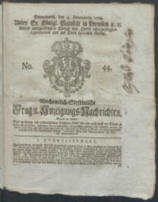 Wochentlich-Stettinische Frag- und Anzeigungs-Nachrichten. 1769 No. 44 + Anhang
