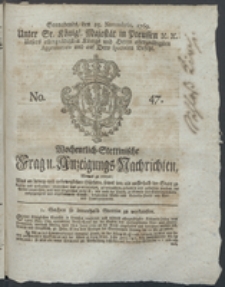 Wochentlich-Stettinische Frag- und Anzeigungs-Nachrichten. 1769 No. 47 + Anhang