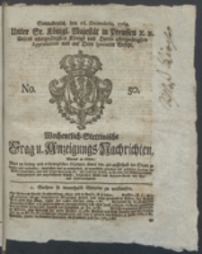 Wochentlich-Stettinische Frag- und Anzeigungs-Nachrichten. 1769 No. 50 + Anhang