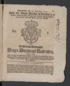 Wochentlich-Stettinische Frag- und Anzeigungs-Nachrichten. 1770 No. 3 + Anhang
