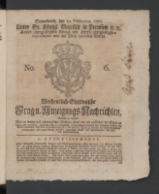 Wochentlich-Stettinische Frag- und Anzeigungs-Nachrichten. 1770 No. 6 + Anhang