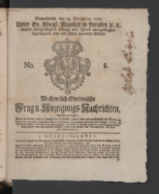 Wochentlich-Stettinische Frag- und Anzeigungs-Nachrichten. 1770 No. 8 + Anhang