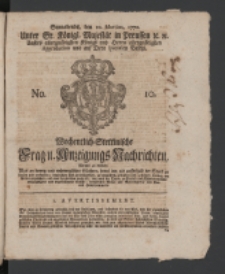 Wochentlich-Stettinische Frag- und Anzeigungs-Nachrichten. 1770 No. 10 + Anhang