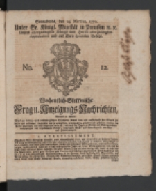 Wochentlich-Stettinische Frag- und Anzeigungs-Nachrichten. 1770 No. 12 + Anhang