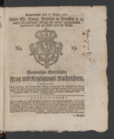 Wochentlich-Stettinische Frag- und Anzeigungs-Nachrichten. 1770 No. 19 + Anhang