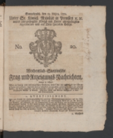 Wochentlich-Stettinische Frag- und Anzeigungs-Nachrichten. 1770 No. 20 + Anhang