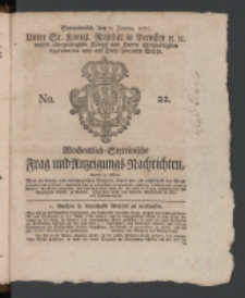 Wochentlich-Stettinische Frag- und Anzeigungs-Nachrichten. 1770 No. 22 + Anhang