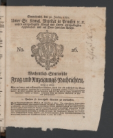 Wochentlich-Stettinische Frag- und Anzeigungs-Nachrichten. 1770 No. 26 + Anhang