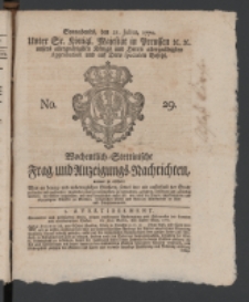 Wochentlich-Stettinische Frag- und Anzeigungs-Nachrichten. 1770 No. 29 + Anhang