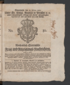 Wochentlich-Stettinische Frag- und Anzeigungs-Nachrichten. 1770 No. 30 + Anhang