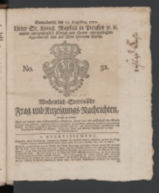 Wochentlich-Stettinische Frag- und Anzeigungs-Nachrichten. 1770 No. 32 + Anhang