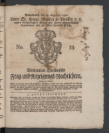 Wochentlich-Stettinische Frag- und Anzeigungs-Nachrichten. 1770 No. 33 + Anhang