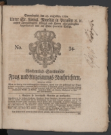 Wochentlich-Stettinische Frag- und Anzeigungs-Nachrichten. 1770 No. 34 + Anhang