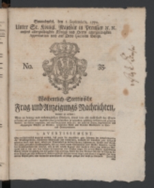 Wochentlich-Stettinische Frag- und Anzeigungs-Nachrichten. 1770 No. 35 + Anhang