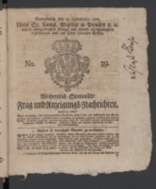 Wochentlich-Stettinische Frag- und Anzeigungs-Nachrichten. 1770 No. 39 + Anhang
