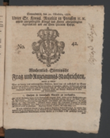 Wochentlich-Stettinische Frag- und Anzeigungs-Nachrichten. 1770 No. 42 + Anhang
