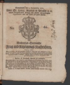 Wochentlich-Stettinische Frag- und Anzeigungs-Nachrichten. 1770 No. 44 + Anhang
