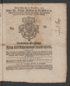 Wochentlich-Stettinische Frag- und Anzeigungs-Nachrichten. 1770 No. 45 + Anhang