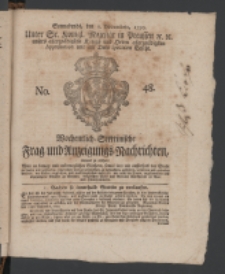 Wochentlich-Stettinische Frag- und Anzeigungs-Nachrichten. 1770 No. 48 + Anhang