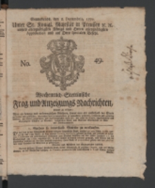 Wochentlich-Stettinische Frag- und Anzeigungs-Nachrichten. 1770 No. 49 + Anhang