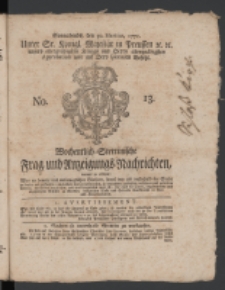 Wochentlich-Stettinische Frag- und Anzeigungs-Nachrichten. 1771 No. 13 + Anhang