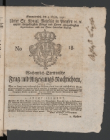 Wochentlich-Stettinische Frag- und Anzeigungs-Nachrichten. 1771 No.18 + Anhang