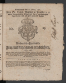 Wochentlich-Stettinische Frag- und Anzeigungs-Nachrichten. 1771 No.23 + Anhang