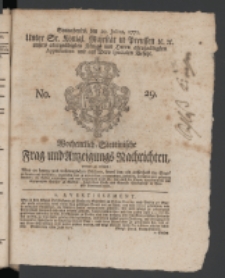 Wochentlich-Stettinische Frag- und Anzeigungs-Nachrichten. 1771 No.29 + Anhang