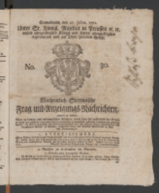 Wochentlich-Stettinische Frag- und Anzeigungs-Nachrichten. 1771 No.30 + Anhang