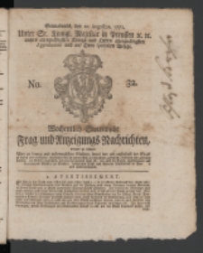 Wochentlich-Stettinische Frag- und Anzeigungs-Nachrichten. 1771 No.32 + Anhang