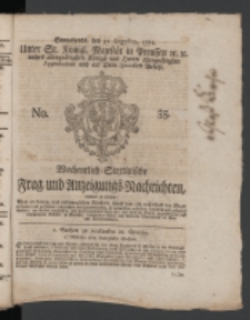 Wochentlich-Stettinische Frag- und Anzeigungs-Nachrichten. 1771 No.35 + Anhang